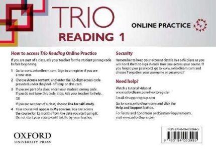 Trio Reading Level 1 Online Practice Student Access Card