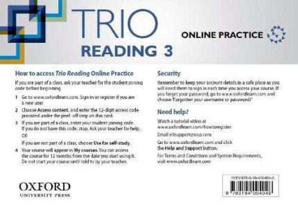 Trio Reading Level 3 Online Practice Student Access Card
