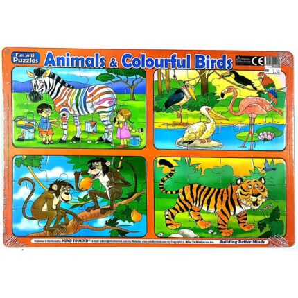 Fun With Puzzle :  Animals Colorful birds